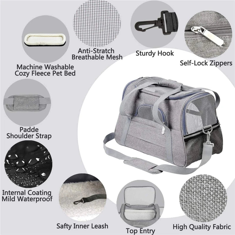 Foldable pet carrier bag