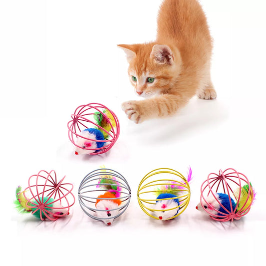 Feather stick, feather ball, colorful balls, feather mouse