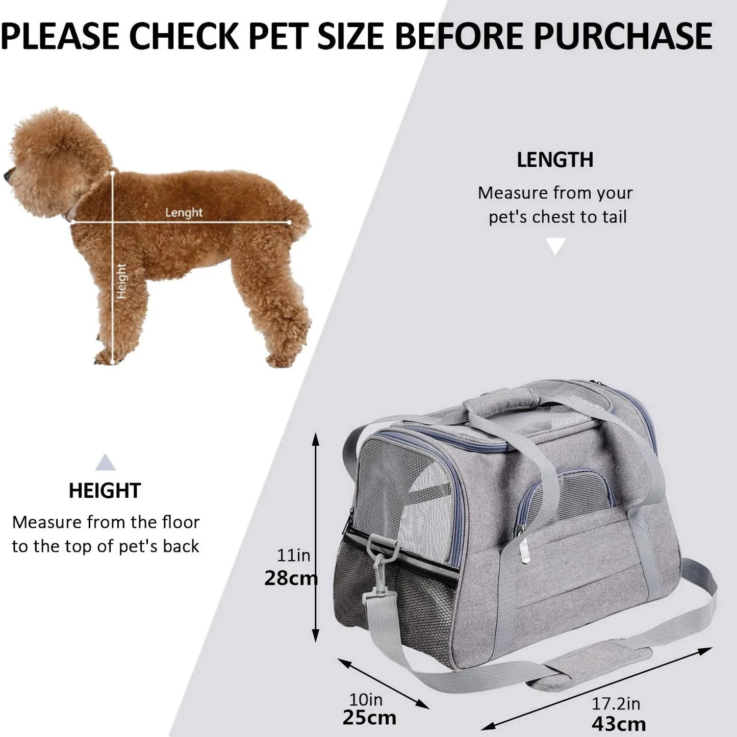 Foldable pet carrier bag