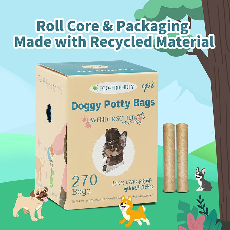 Biodegradable Dog Poop Bags with Hand Free Clip