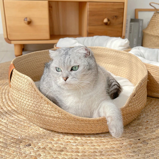 Handmade bamboo pet bed