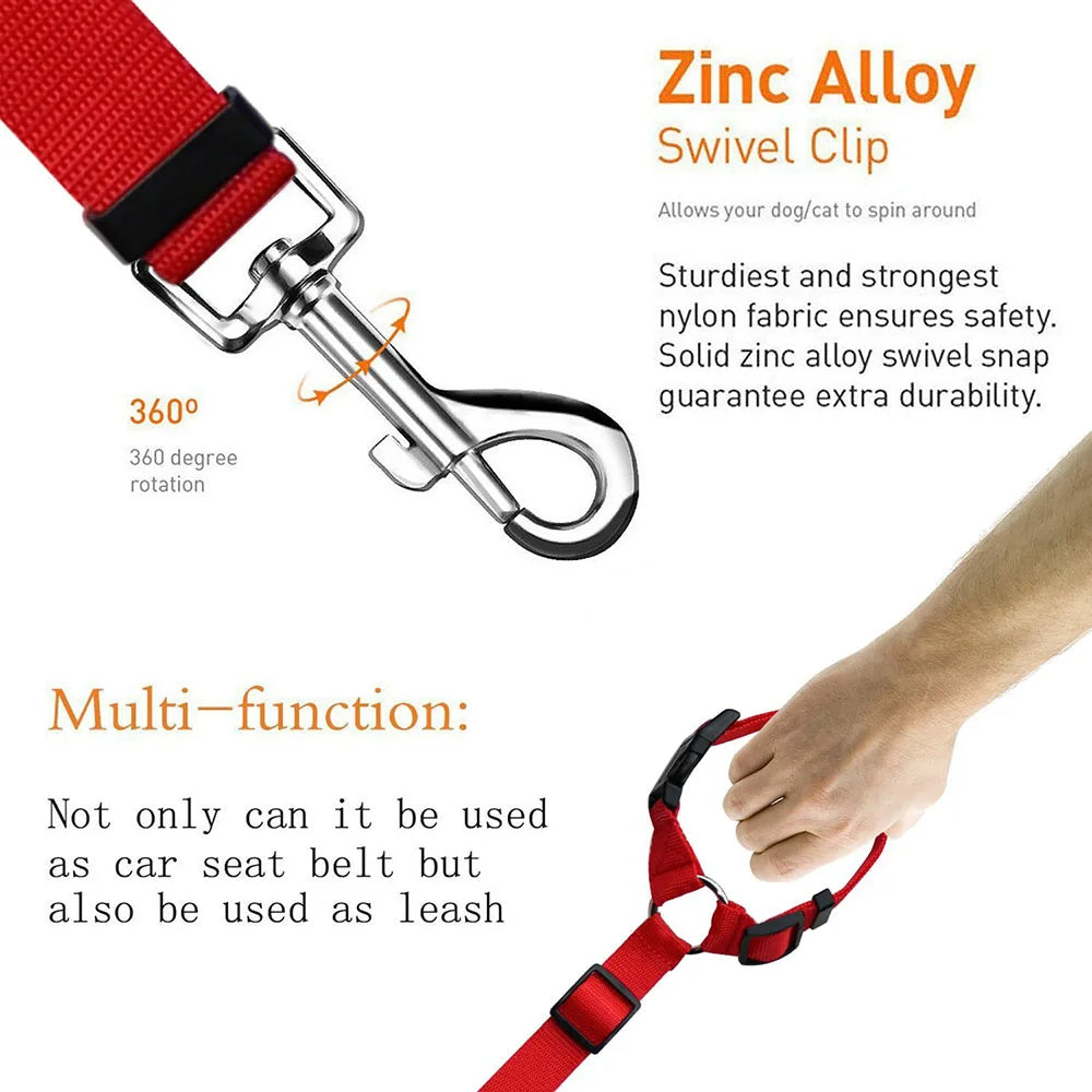 Two-in-one dog harness and car seat belt